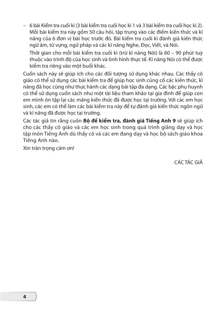 BỘ ĐỀ KIỂM TRA, ĐÁNH GIÁ TIẾNG ANH LỚP 9 (Theo chương trình GDPT 2018)